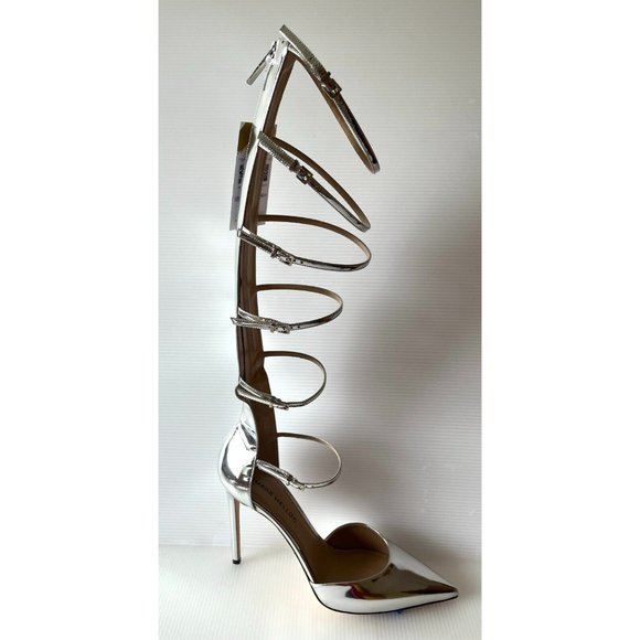 Tamara Mellon Shoes - Tamara Mellon Silver "Rendezvous High" Buckle Pumps Heels, Size 40 (IT) 10 (US)